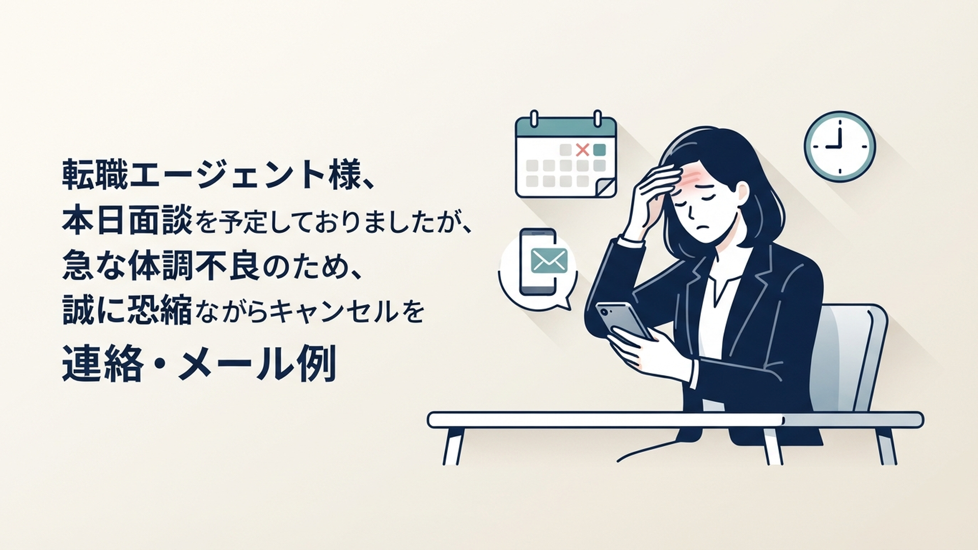 転職エージェント面談の当日キャンセルは大丈夫？体調不良の連絡・メール例文 の内容に合う挿絵（追加1枚目）